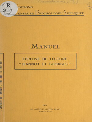 cover image of Épreuve de lecture Jeannot et Georges